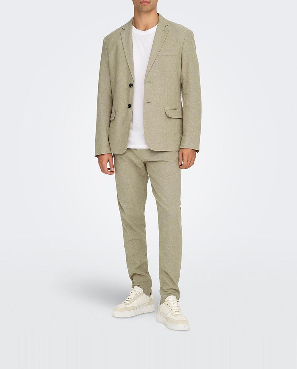 Imagen 0 de Pantalón de hombre Slim fit Fabricado con Algodón y Lino