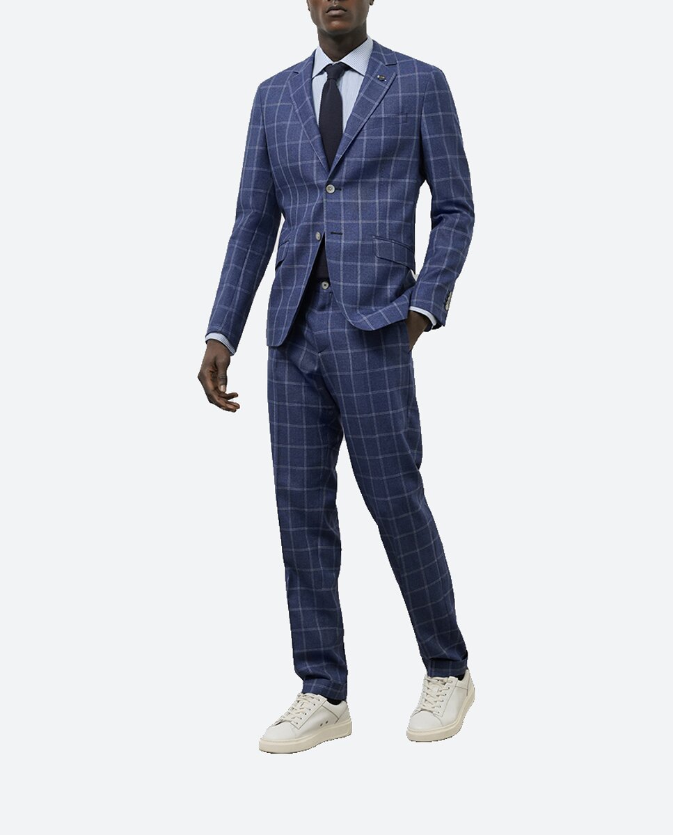 Imagen 0 de Pantalón pinzas de hombre regular fit de cuadros