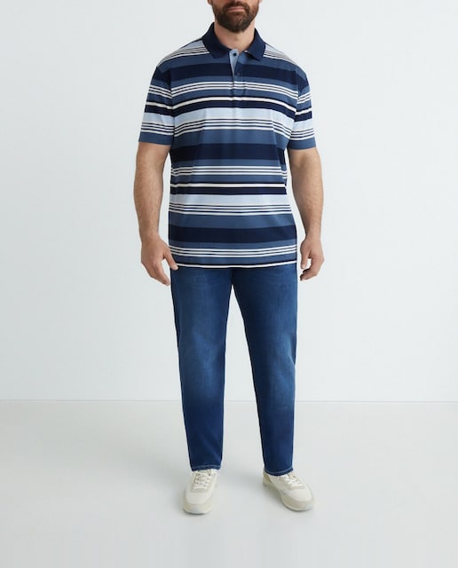Imagen 0 de Denim de hombre tallas grandes 5 bolsillos lavado medio, tallas grandes