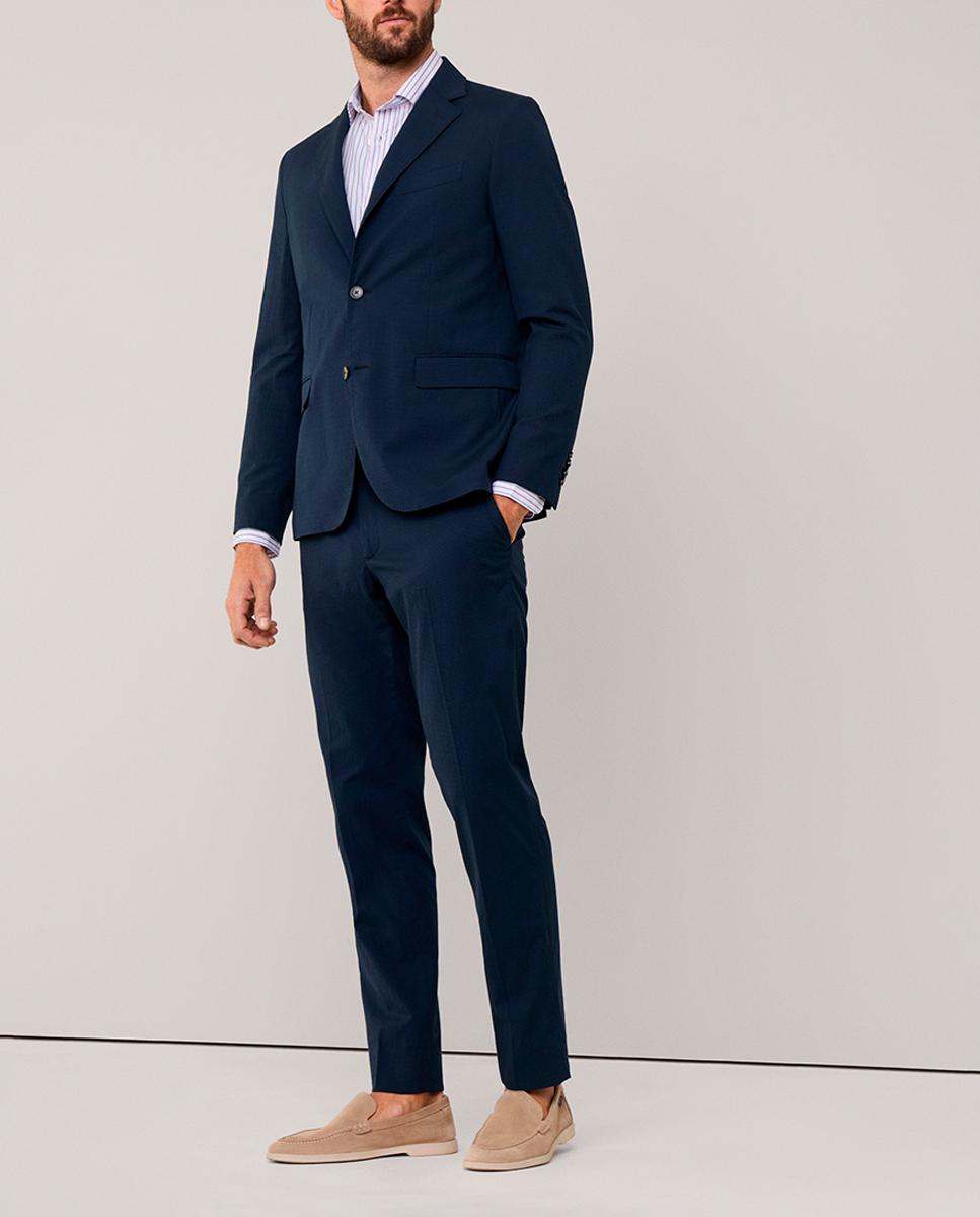 Imagen 0 de Pantalón de hombre classic fit con algodón elástico tejido seersucker