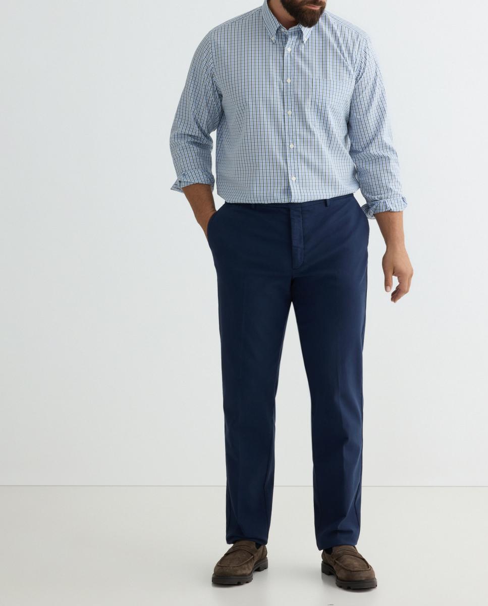 Imagen 0 de Pantalón chino texturizado de hombre de algodón teñido fit regular tallas grandes