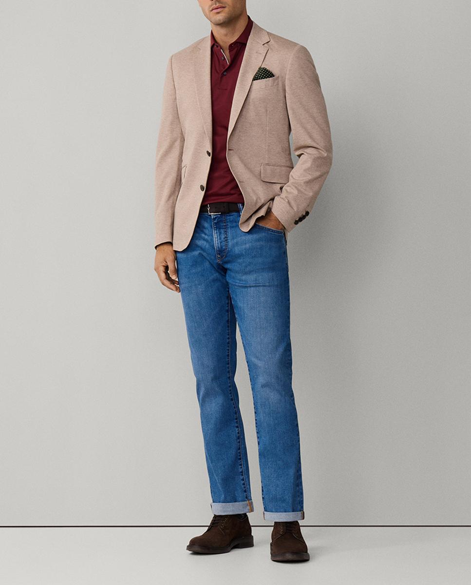 Imagen 0 de Pantalón vaquero de hombre elástico fit regular con lavado medio tallas grandes