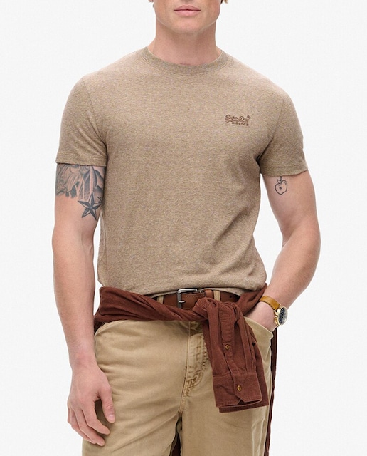 Imagen 0 de Camiseta de hombre de algodón orgánico bordada con el logotipo Vintage Logo