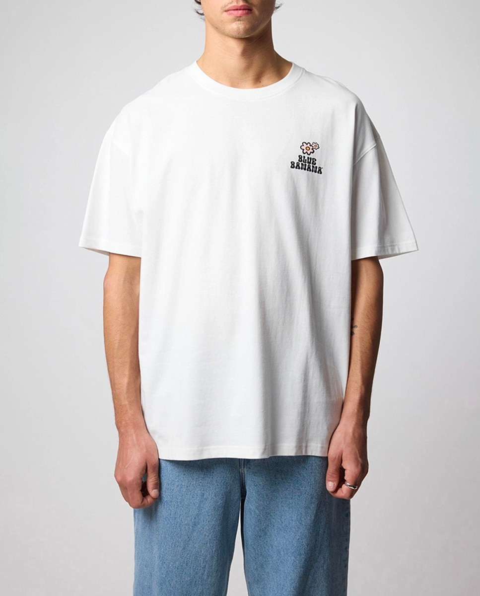 Imagen 0 de Camiseta con print delantero en la parte del pecho y trasero de hombre