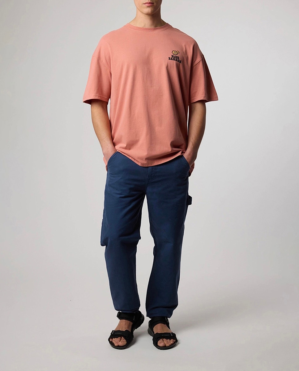 Imagen 0 de Camiseta con print delantero en la parte del pecho y trasero de hombre
