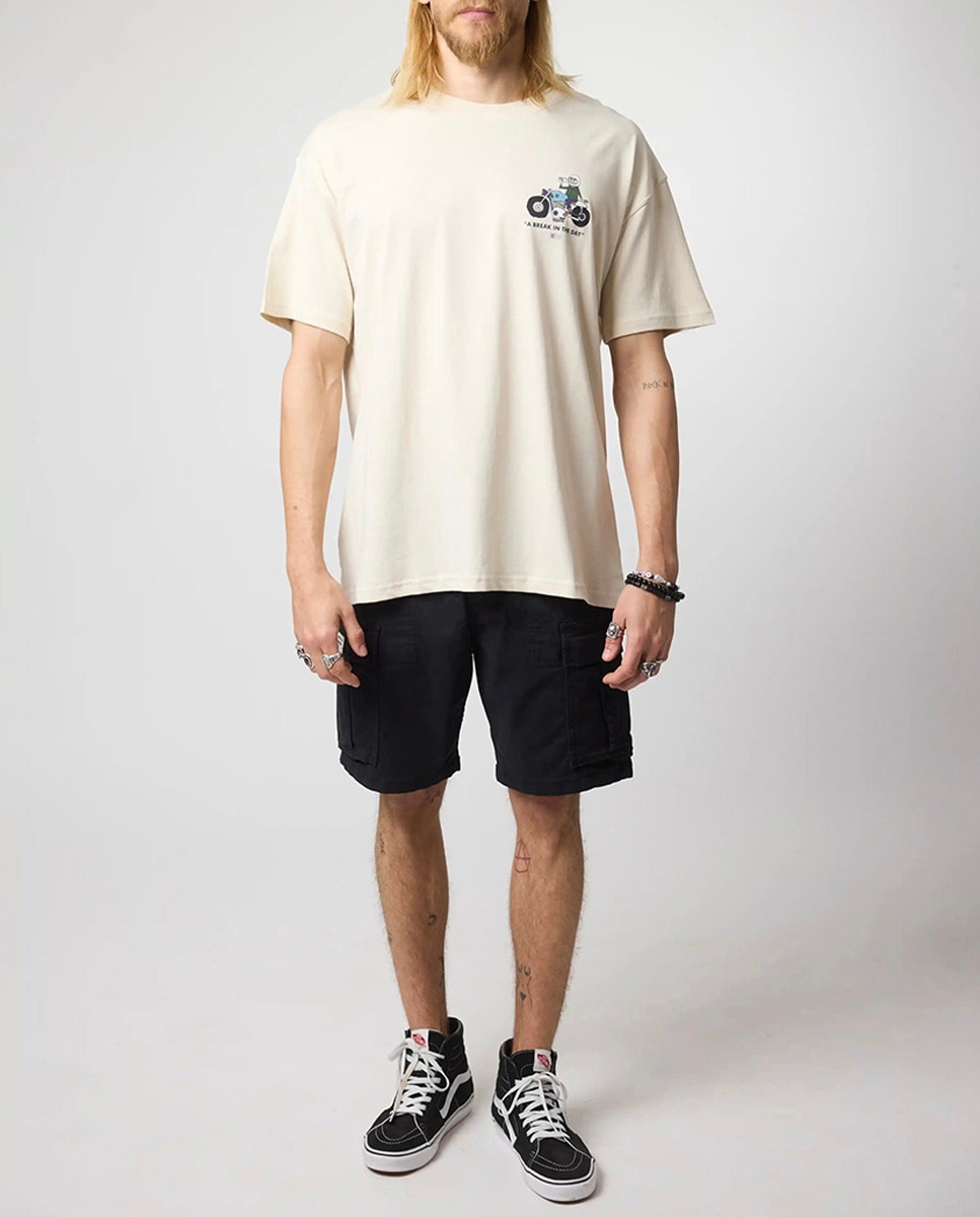Imagen 0 de Camiseta con print delantero y trasero inferior de hombre