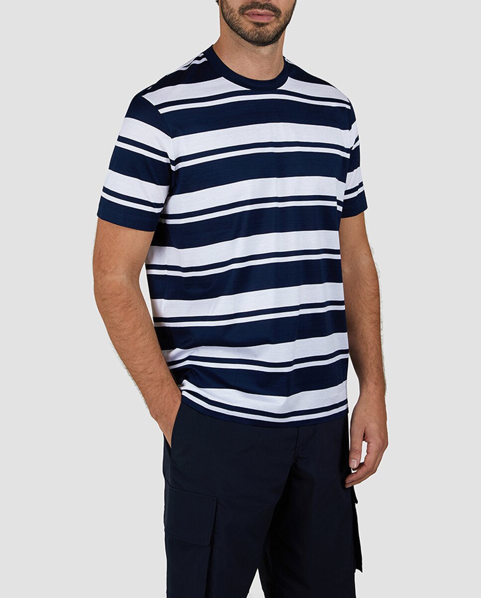 Imagen 0 de Camiseta de hombre de tallas grandes manga corta rayas