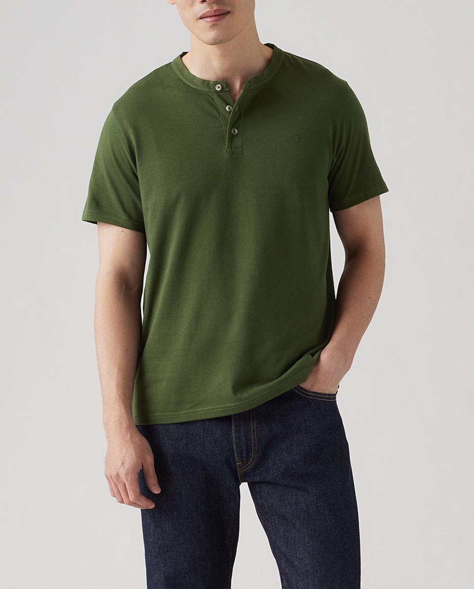 Imagen 0 de Camiseta de hombre de manga corta con cuello panadero