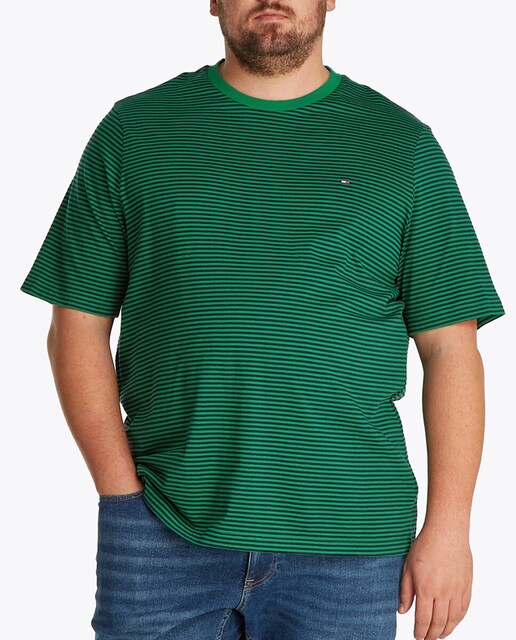 Imagen 0 de Camiseta de caballero con estampado de rayas tallas grandes