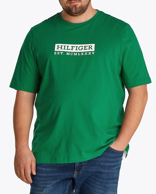 Imagen 0 de Camiseta de caballero con branding impreso colorblock tallas grandes