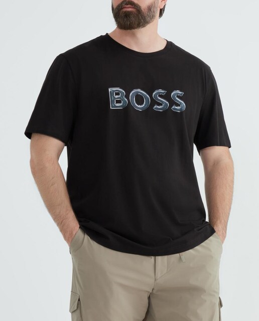 Imagen 0 de Camiseta manga corta de hombre con logo BOSS tallas grandes