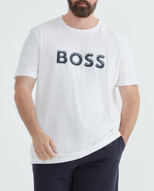 Imagen 0 de Camiseta manga corta de hombre con logo BOSS tallas grandes