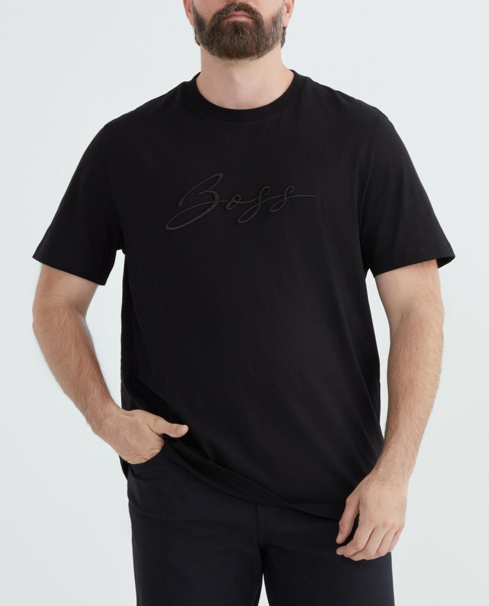 Imagen 0 de Camiseta manga corta de hombre con logo BOSS en pecho tallas grandes