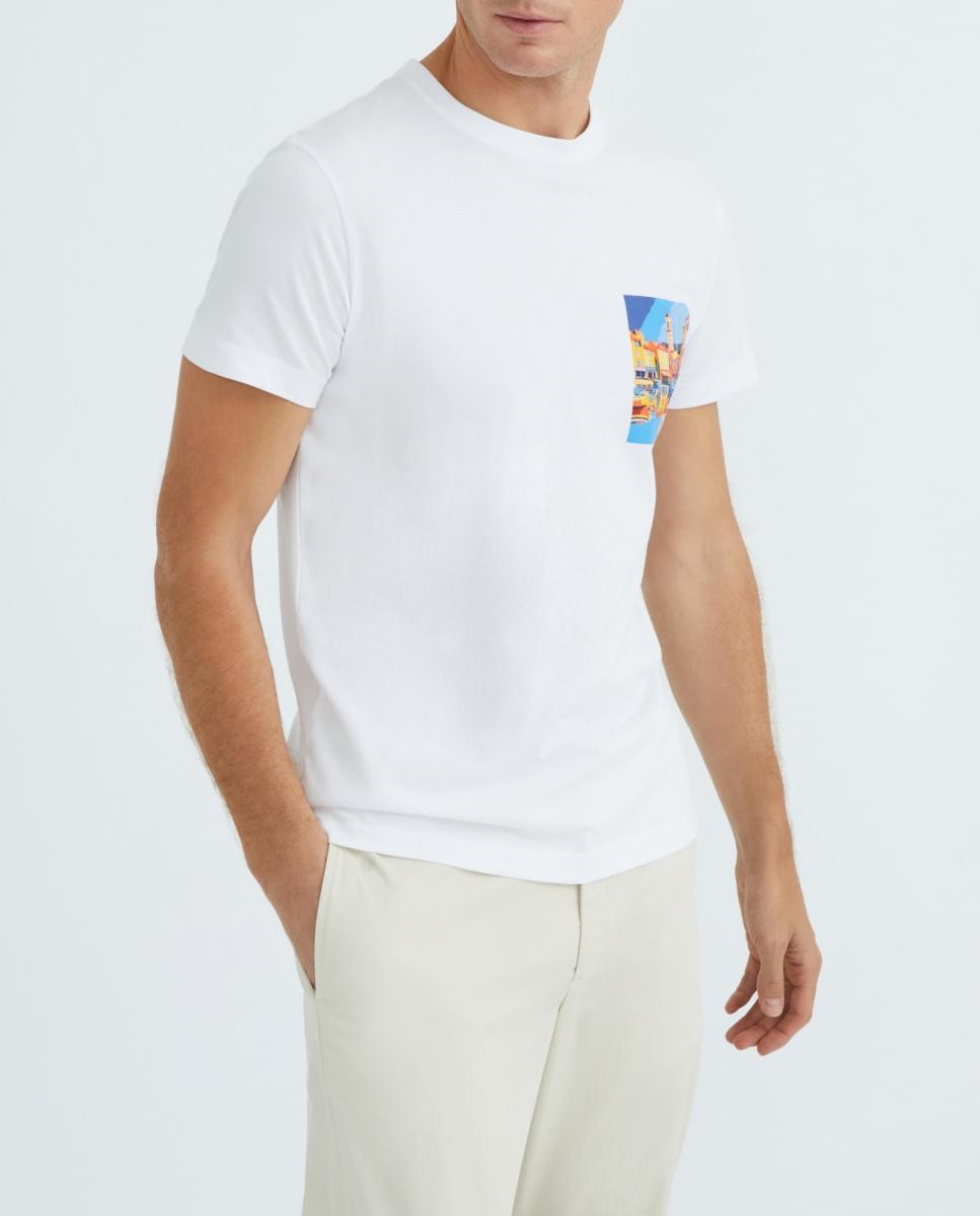 Imagen 0 de Camiseta de hombre manga corta con estampado frontal lateral  St-Tropez