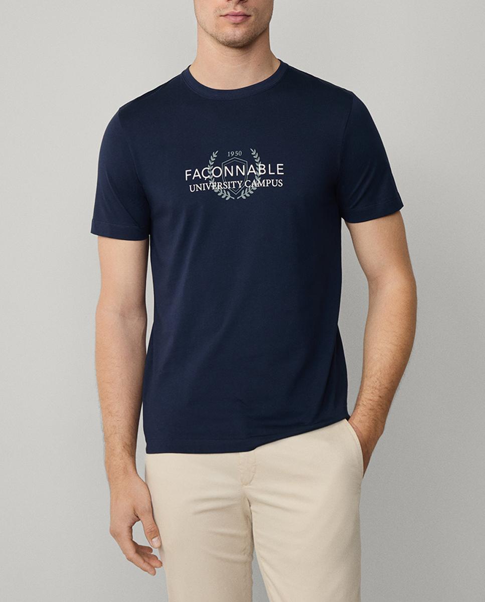 Imagen 0 de Camiseta de hombre manga corta con estampado tipo universitario