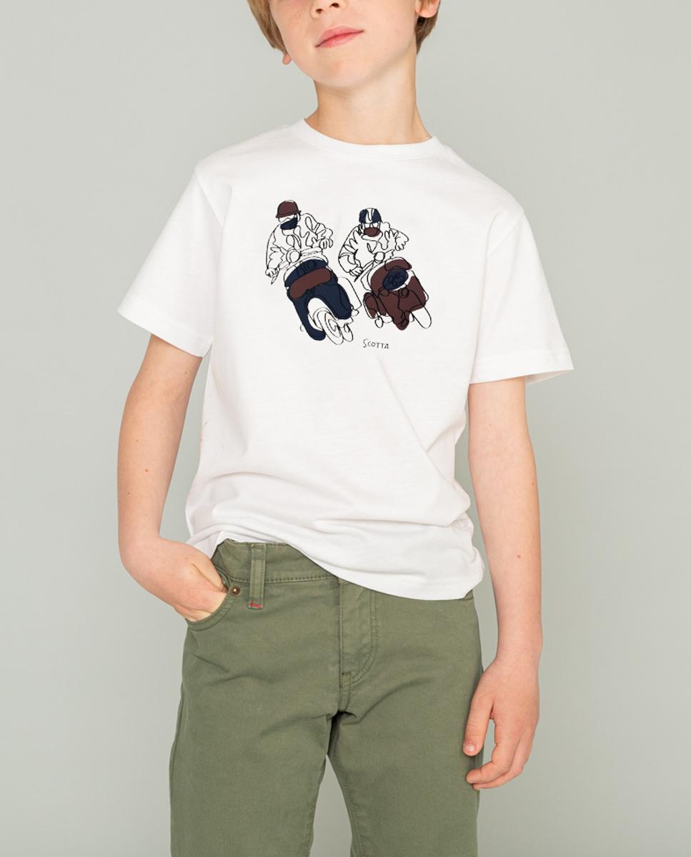 Imagen 0 de CAMISETA NIÑO MOTO RACER BLANCO