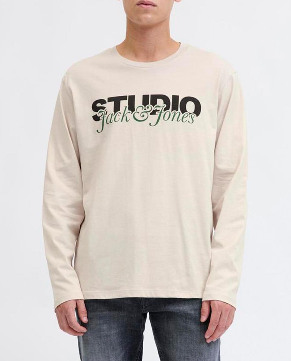 Imagen 0 de Camiseta de hombre manga larga con print frontal