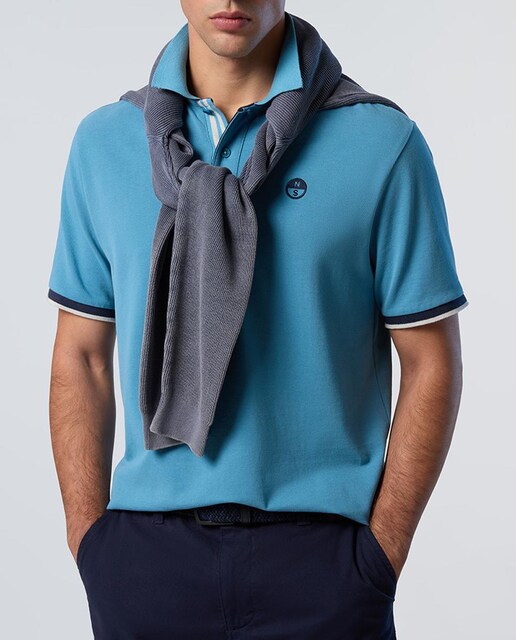 Imagen 0 de Polo de hombre en algodón orgánico manga corta