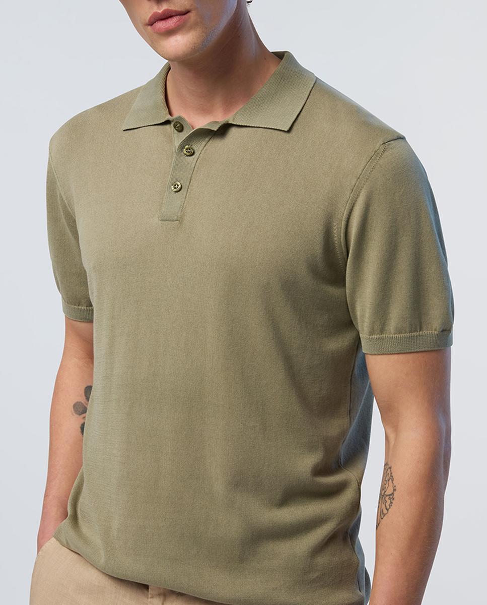 Imagen 0 de Polo de hombre en punto de algodón orgánico manga corta