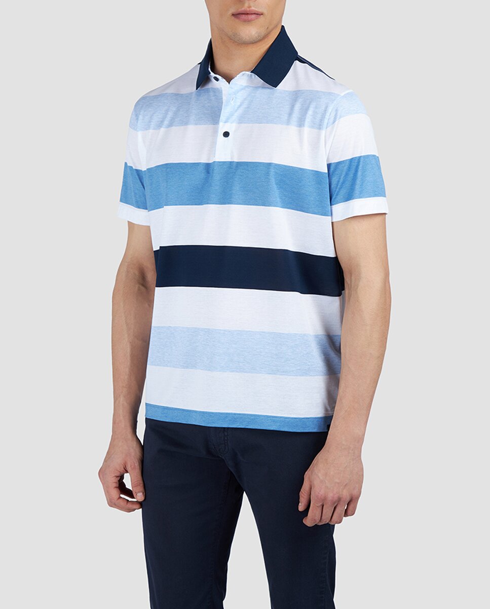 Imagen 0 de Polo de hombre manga corta rayas multicolor