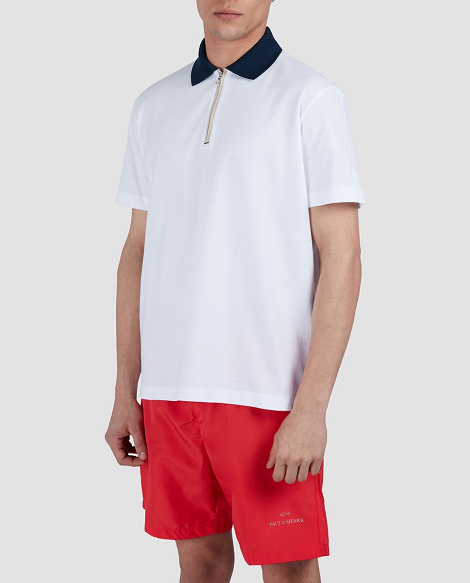 Imagen 0 de Polo de hombre manga corta cuello contraste cremallera
