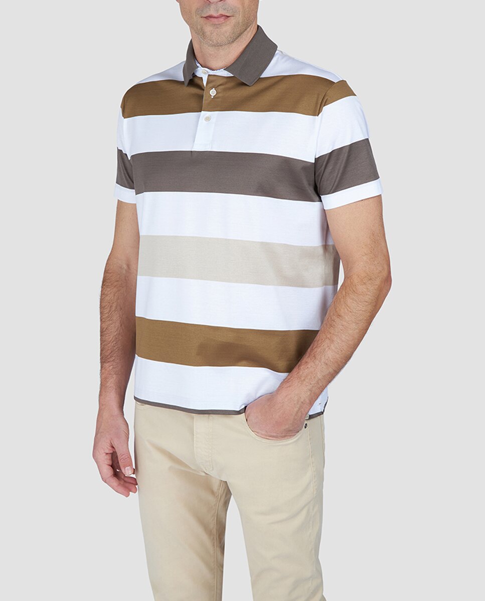 Imagen 0 de Polo de hombre manga corta rayas multicolor