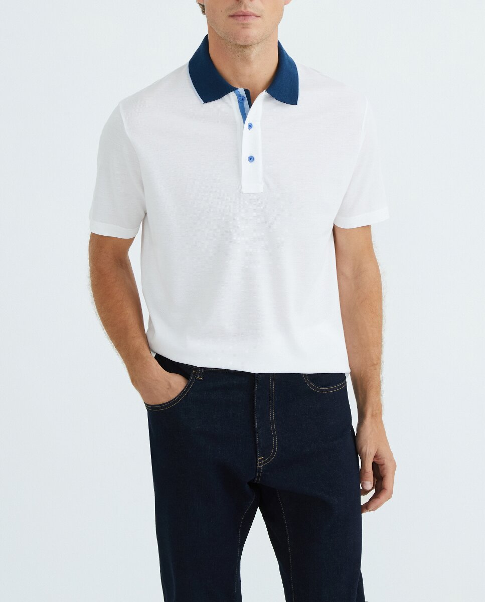 Imagen 0 de Polo de hombre manga corta cuello rayas interior