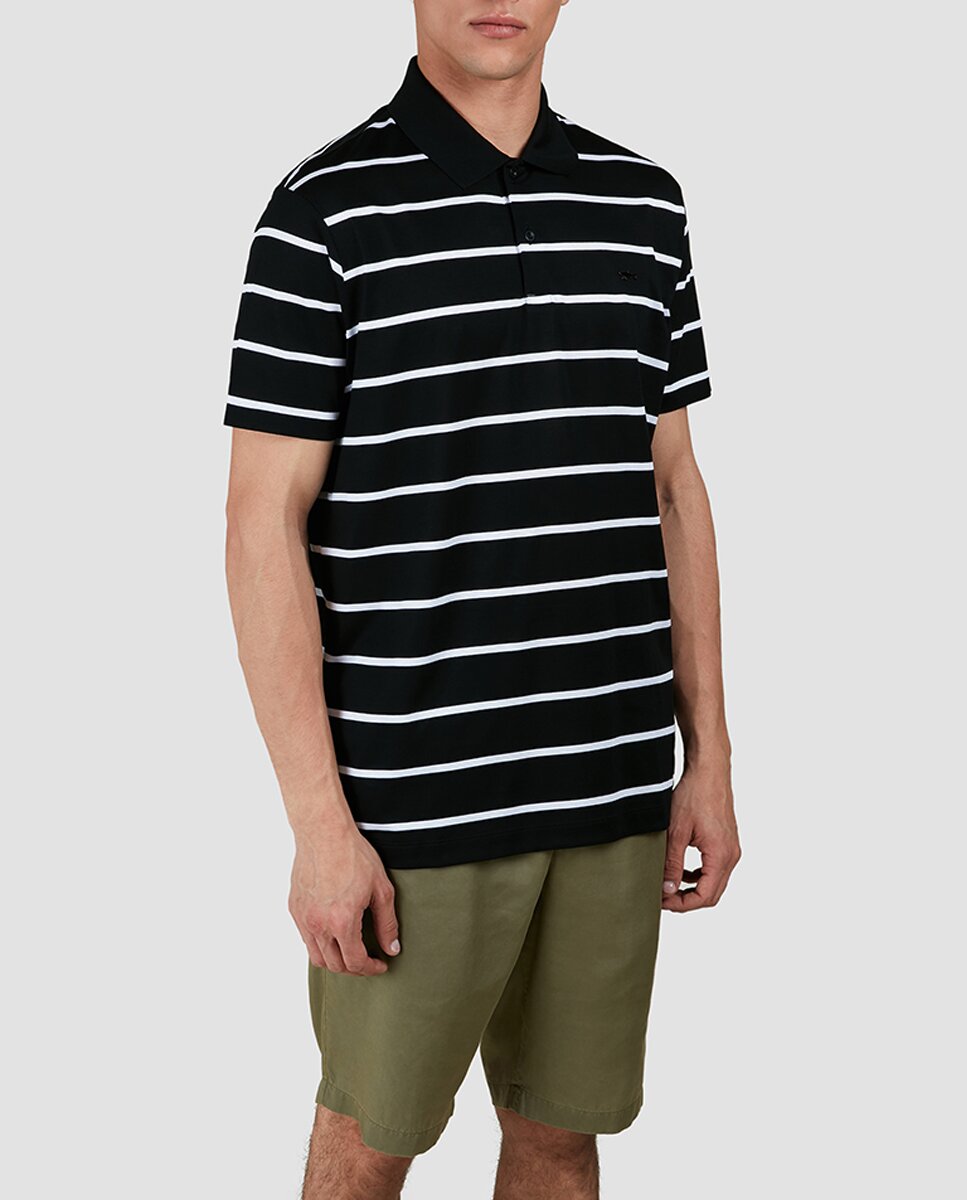 Imagen 0 de Polo de hombre manga corta rayas logo metal, tallas grandes