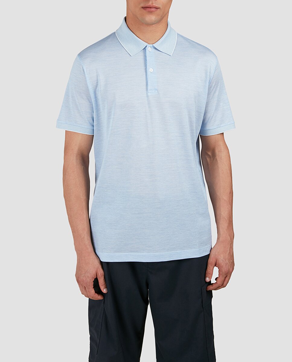 Imagen 0 de Polo de hombre de tallas grandes manga corta melange algodón seda