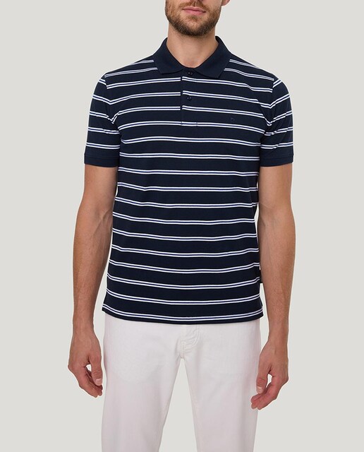Imagen 0 de Polo de hombre en tejido pique y con rayas