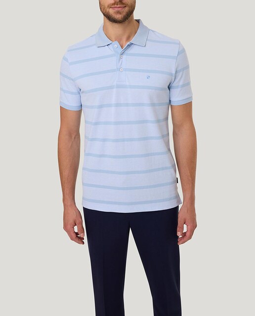 Imagen 0 de Polo de hombre en piqué y con rayas a tono