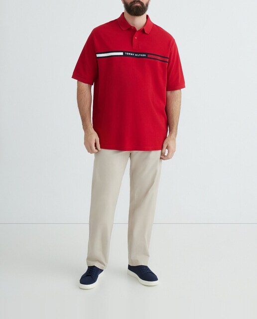 Imagen 0 de Polo de manga corta con logo frontal bordado tallas grandes