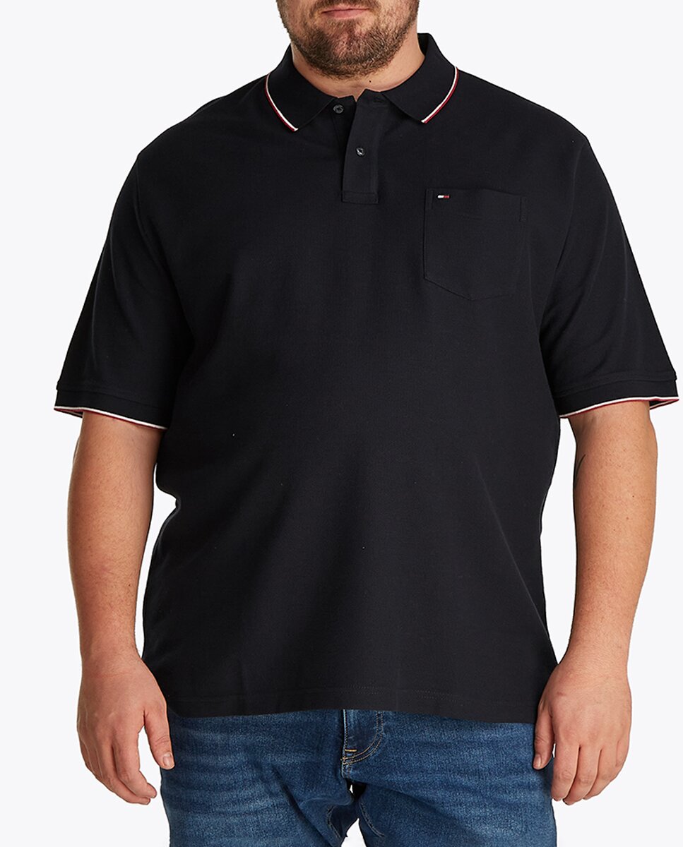 Imagen 0 de Polo de caballero en piqué manga corta con bolsillo tallas grandes