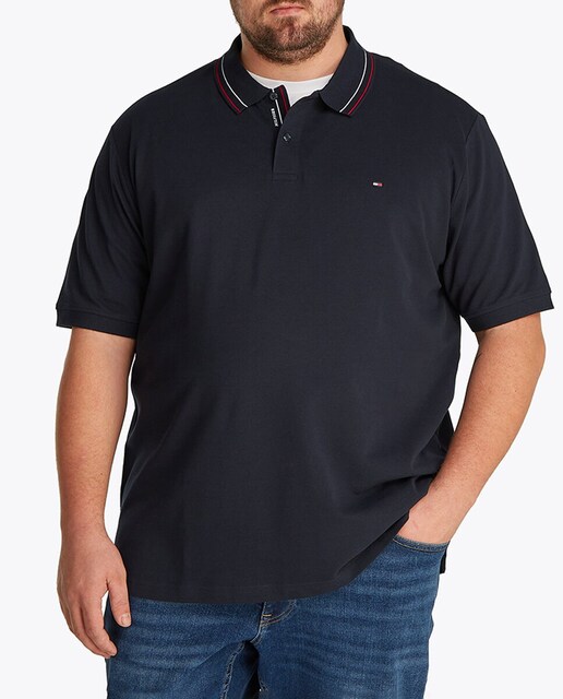 Imagen 0 de Polo de caballero en piqué con detalle en tapeta tallas grandes