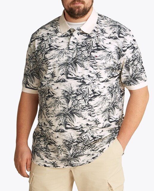 Imagen 0 de Polo de caballero manga corta con print tropical tallas grandes
