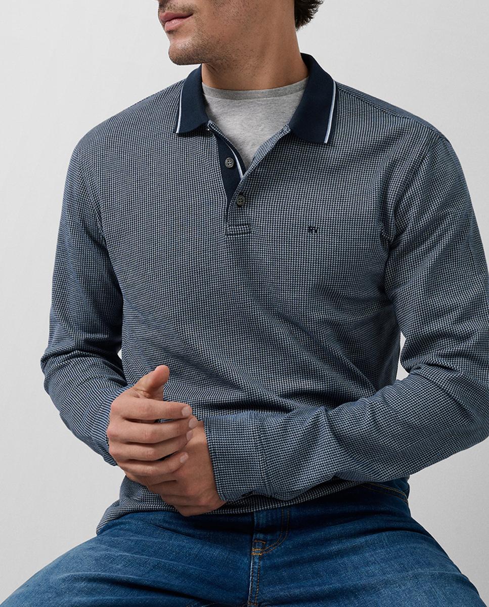 Imagen 0 de Polo de hombre manga larga jacquard tricolor