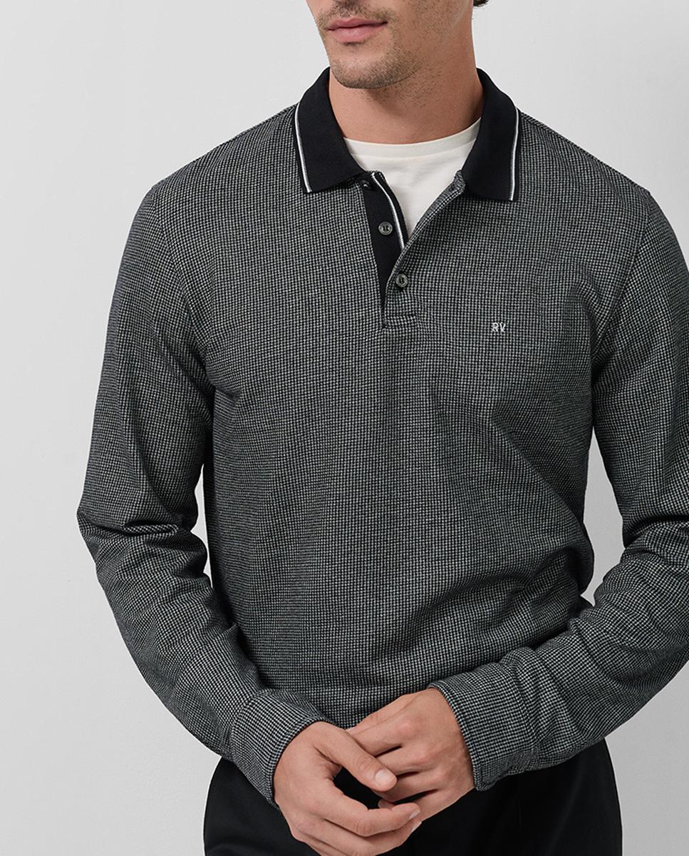 Imagen 0 de Polo de hombre manga larga jacquard tricolor