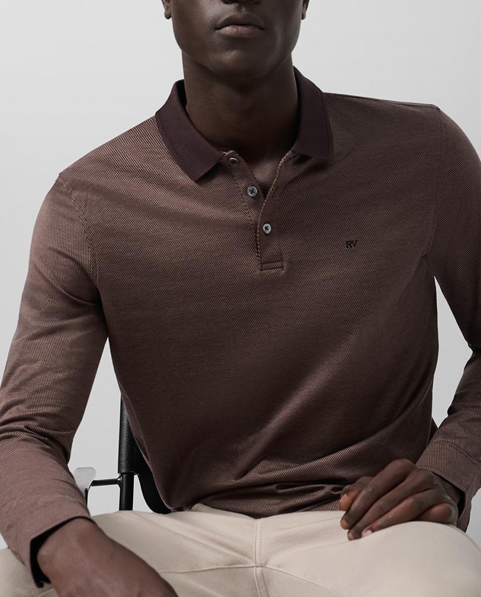 Imagen 0 de Polo de hombre manga larga jacquard