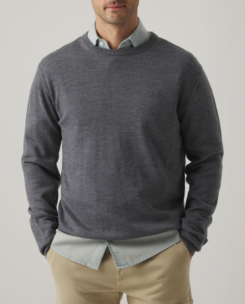 Imagen 0 de JERSEY CREW NECK MERINO GRIS MEDIO