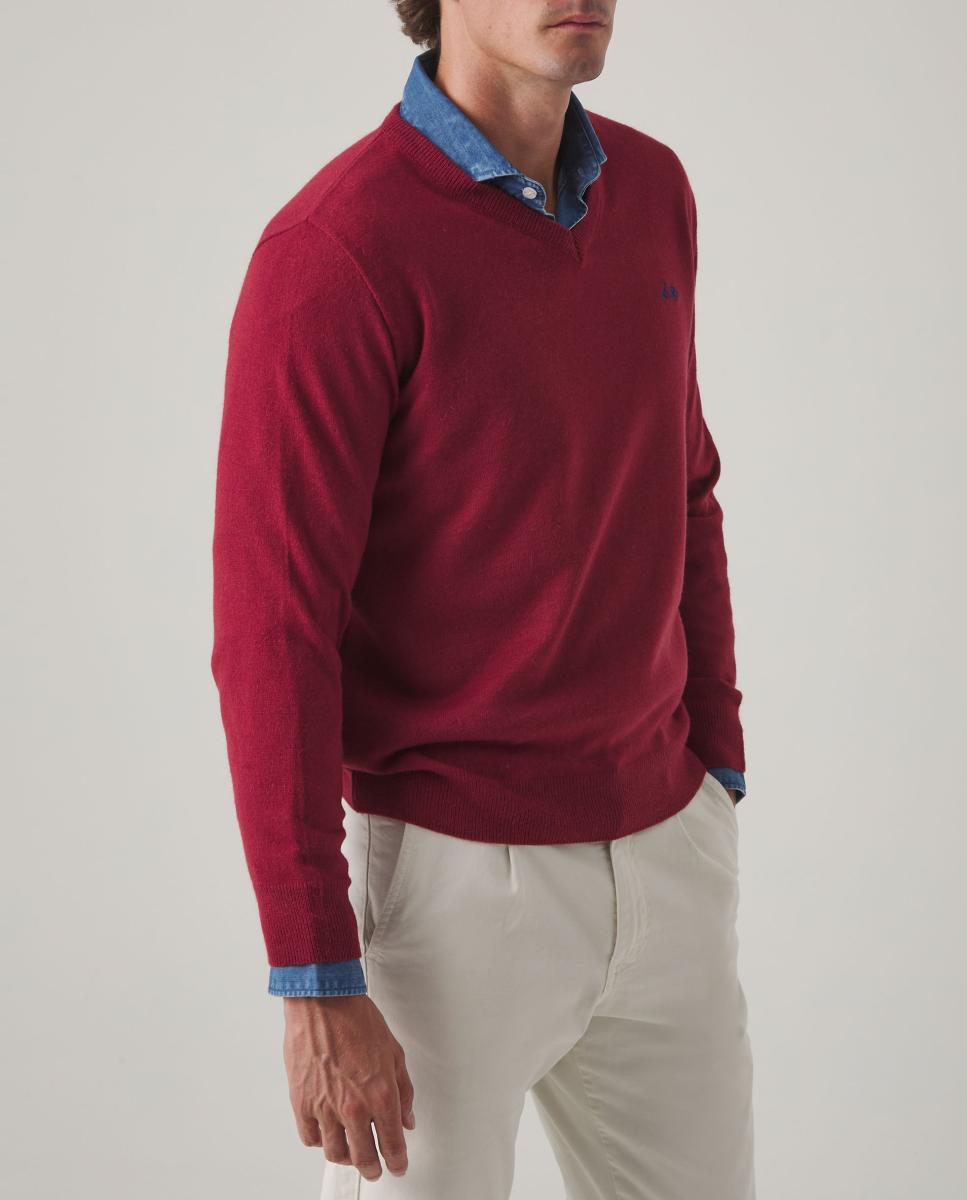 Imagen 0 de JERSEY ICONIC V NECK BURDEOS
