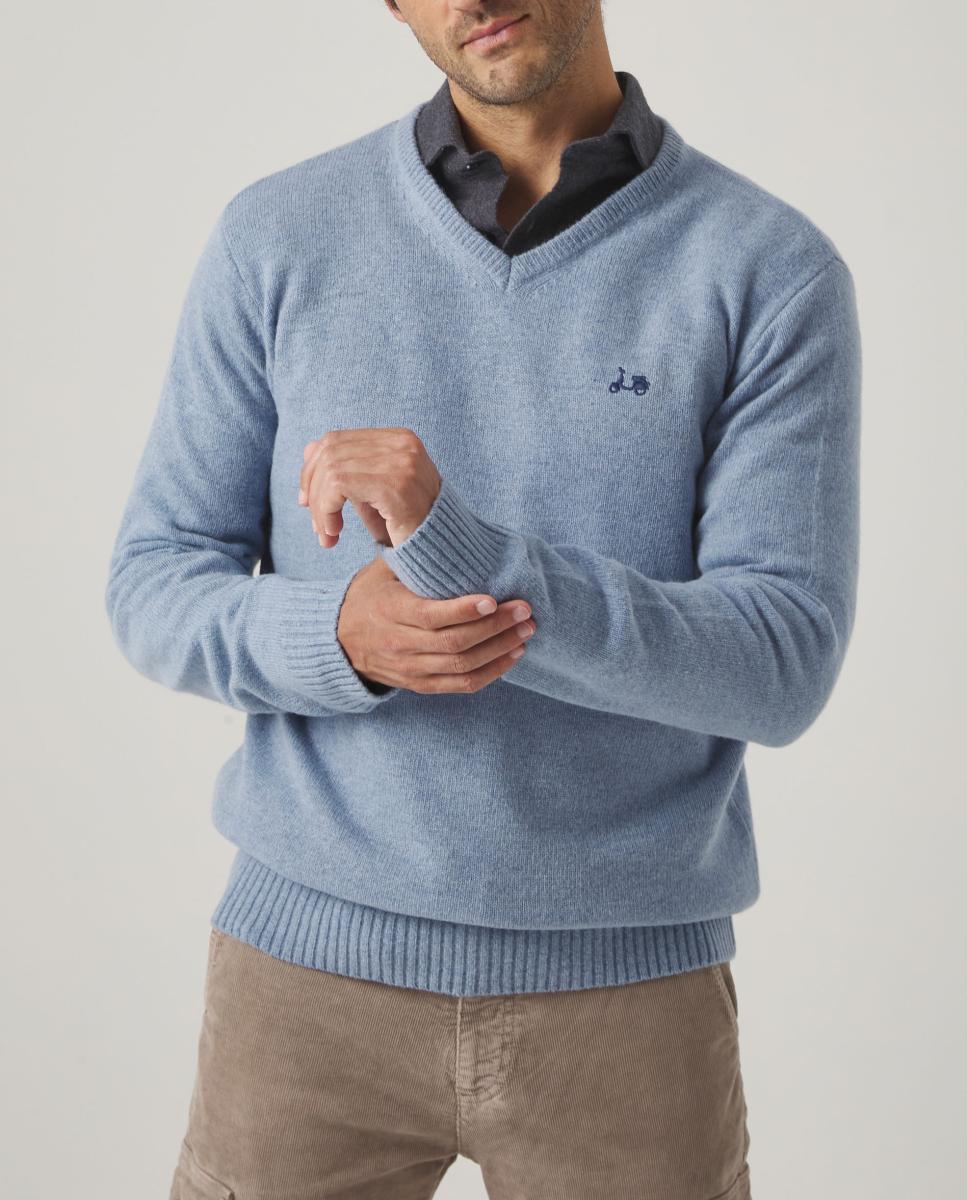 Imagen 0 de JERSEY V NECK WOOL AZUL