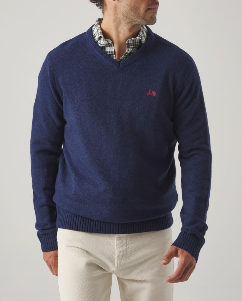 Imagen 0 de JERSEY V NECK WOOL MARINO