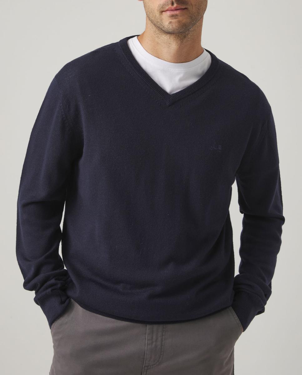 Imagen 0 de JERSEY ICONIC V NECK MERINO MARINO