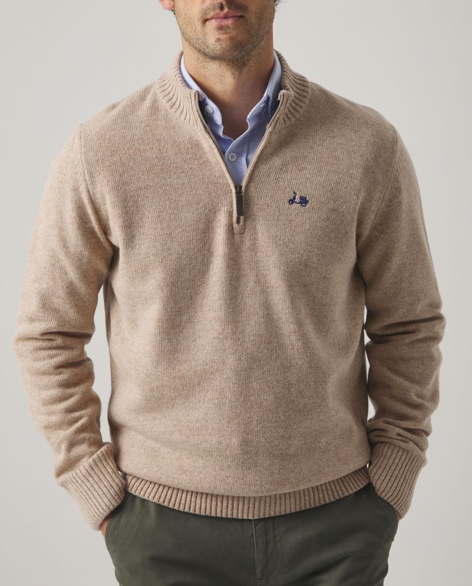 Imagen 0 de JERSEY ZIP BEIGE