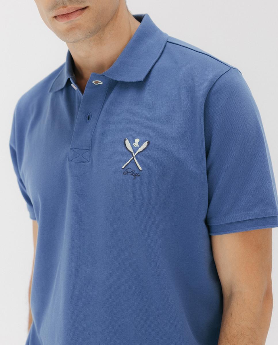Imagen 0 de Polo Piqué lavado de hombre de manga corta con logo en el pecho