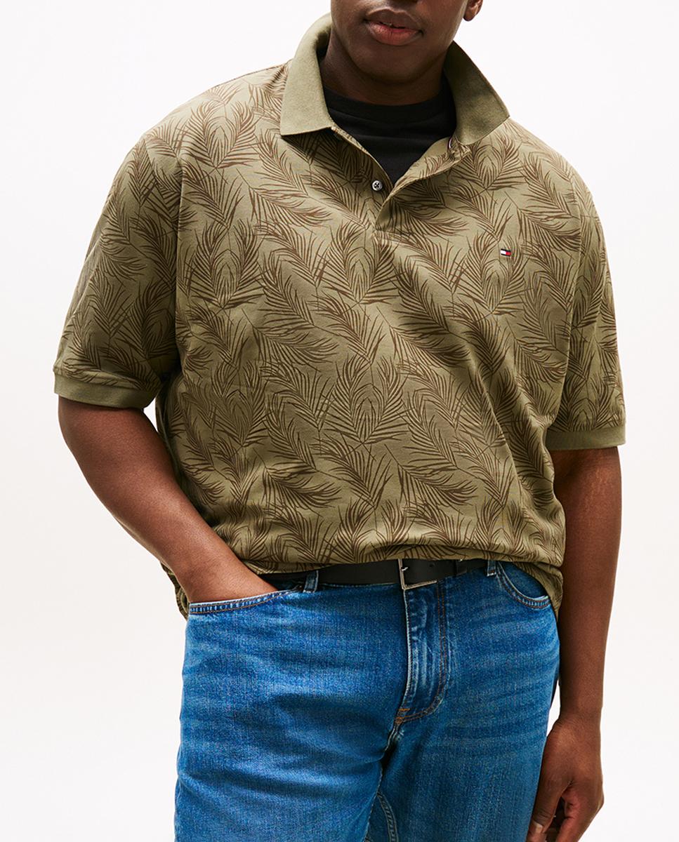 Imagen 0 de Polo de hombre en manga corta con estampado de hojas tallas grandes