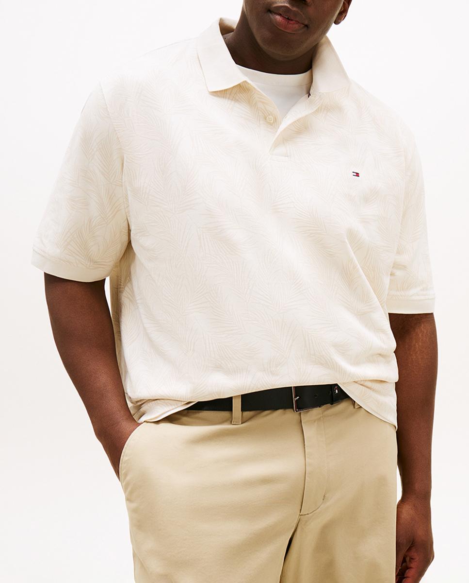 Imagen 0 de Polo de hombre en manga corta con estampado de hojas tallas grandes