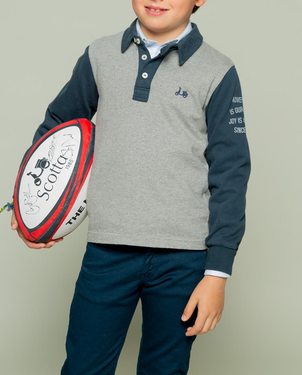 Imagen 0 de Polo niño rugby flag gris