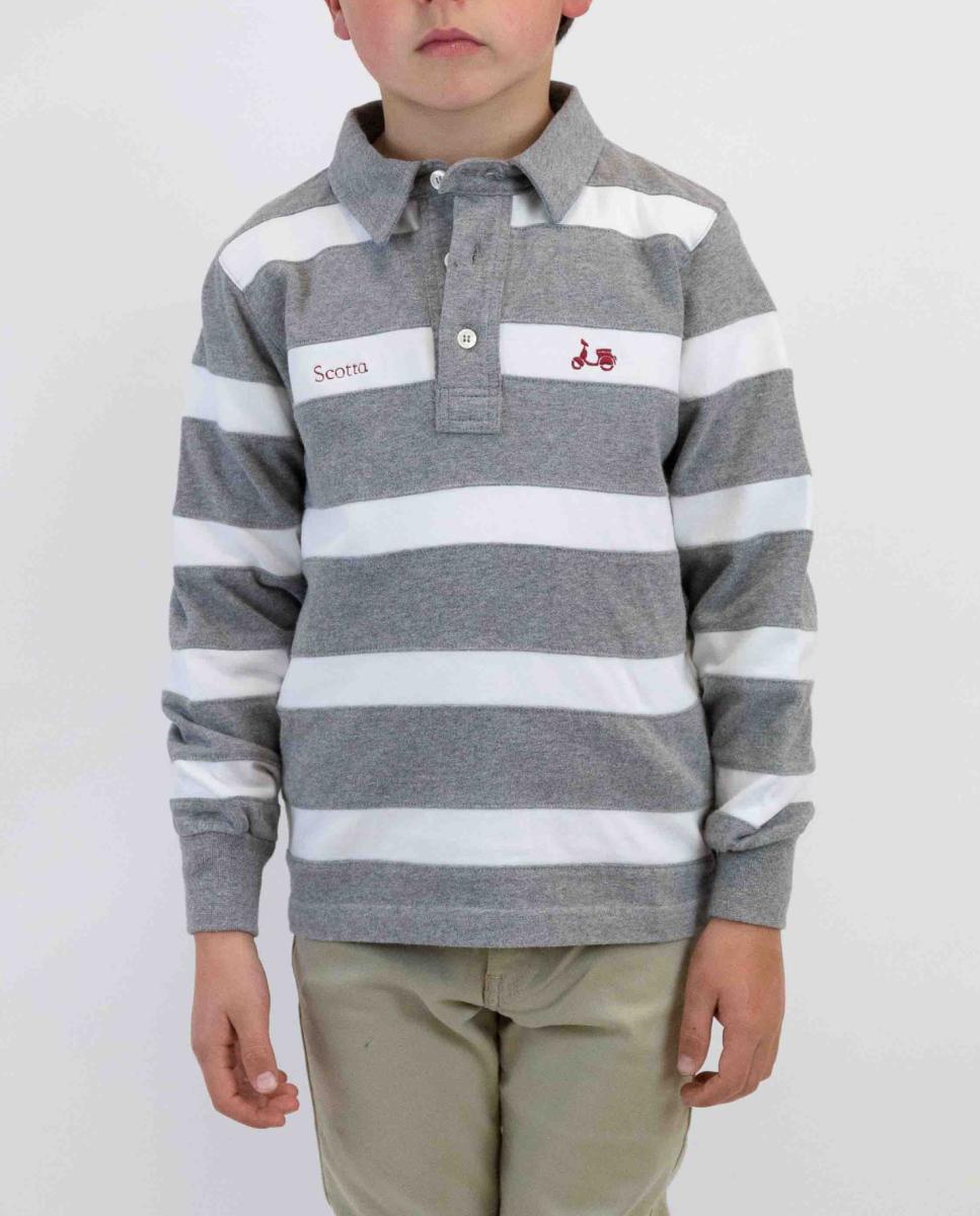 Imagen 0 de Polo niño rugby stripes gris claro