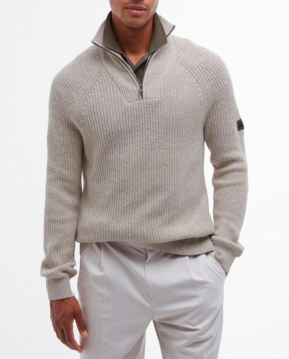 Imagen 0 de Jersey de hombre con cuello cremallera manga larga